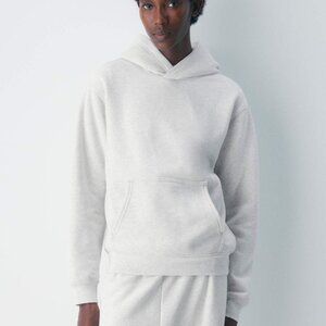 Aritzia Cozy Sweatfleece Perfect Hoodie XS in Heather Cloud White